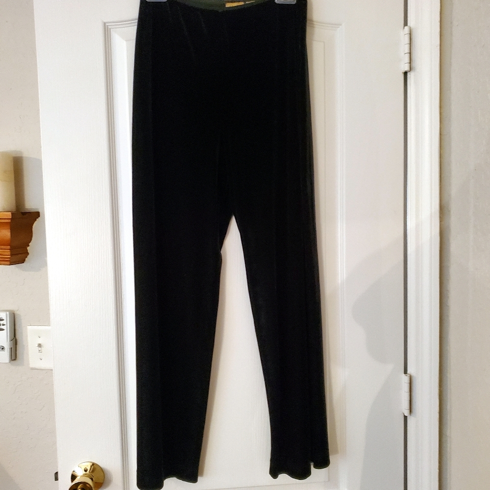 Caslon black velour elastic waist pants M
